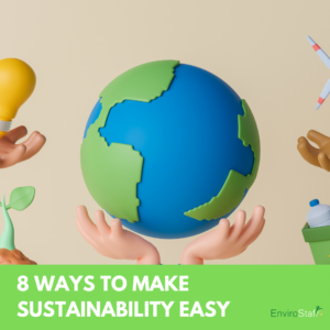 Cover image with a globe and some other icons that represent sustainability