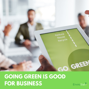 Cover image of an ipad with "go green" 