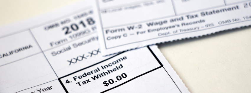 1099 and W-2 Withheld taxes example